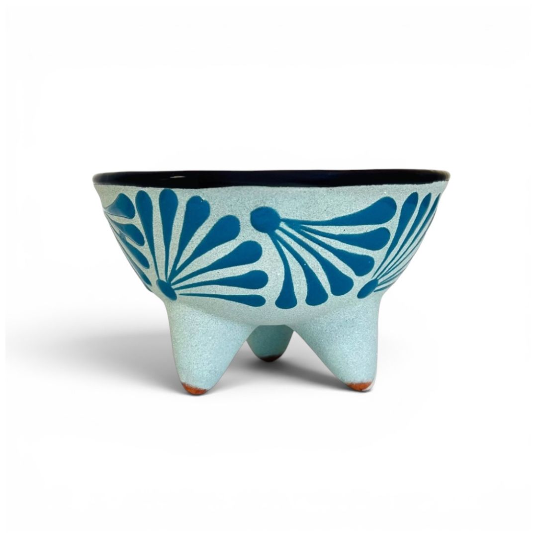 La Mexicana Molcajete Salsero Bowl – Traditional Mexican Ceramic Salsa Bowl 5.25" x 2.5"