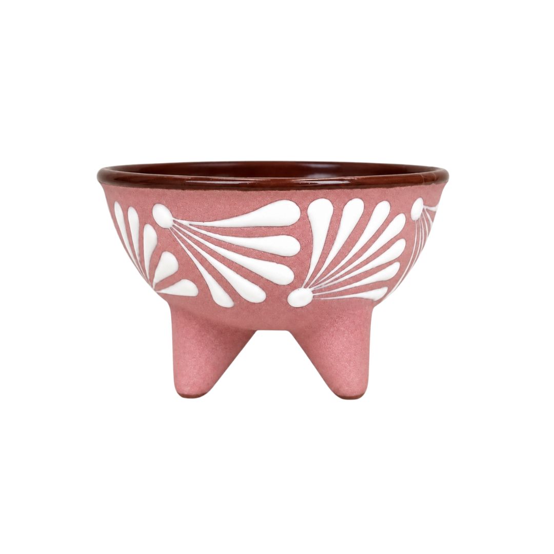 La Mexicana Molcajete Salsero Bowl – Traditional Mexican Ceramic Salsa Bowl 5.25" x 2.5"