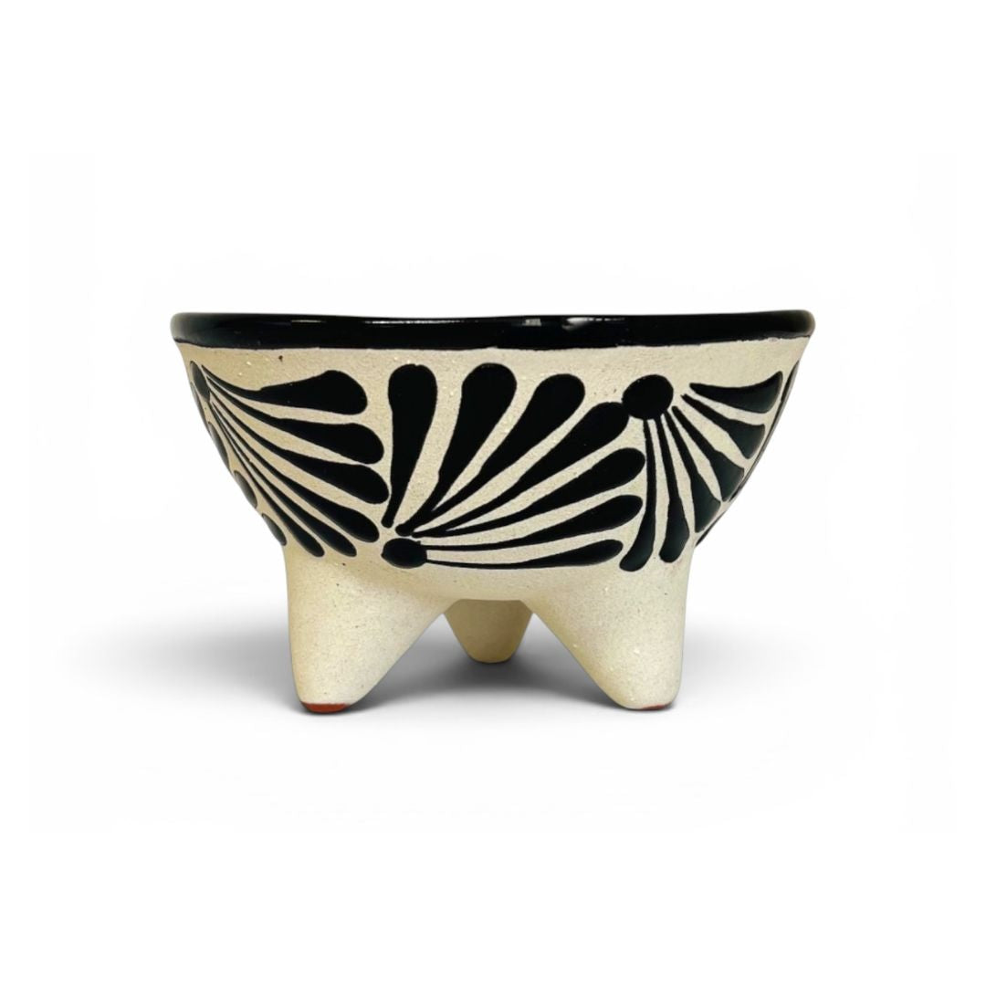 La Mexicana Molcajete Salsero Bowl – Traditional Mexican Ceramic Salsa Bowl 5.25" x 2.5"