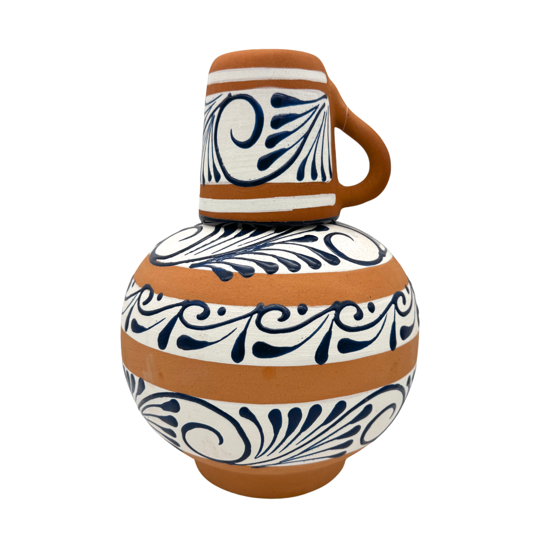 Clay Water Jug with Cup - Botellon y Vaso Canela Design Lead Free Clay Water Jug with Cup - Botellon y Vaso Canela Design Lead Free