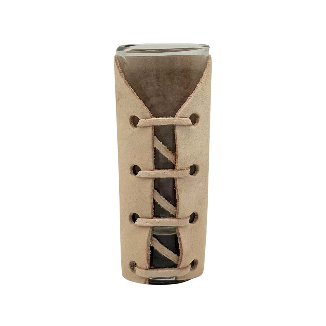 La Mexicana Leather Tequila Shot Glasses 2 oz - 1 unit - MexGrocer.com