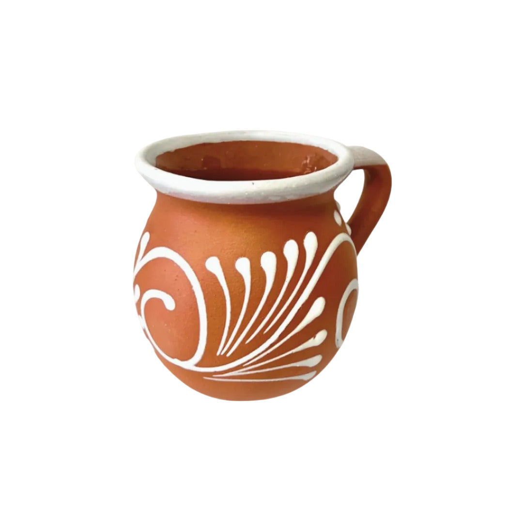 La Mexicana Clay Mug Terracotta - Jarro de Barro Cafe 12 oz - 3 1/4" x 4' H - 1 unit