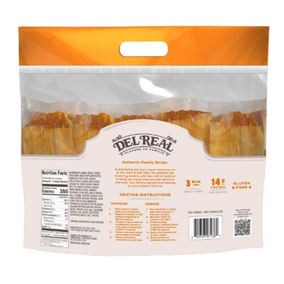 Del Real Foods Gourmet Chicken Tamales in Red Sauce