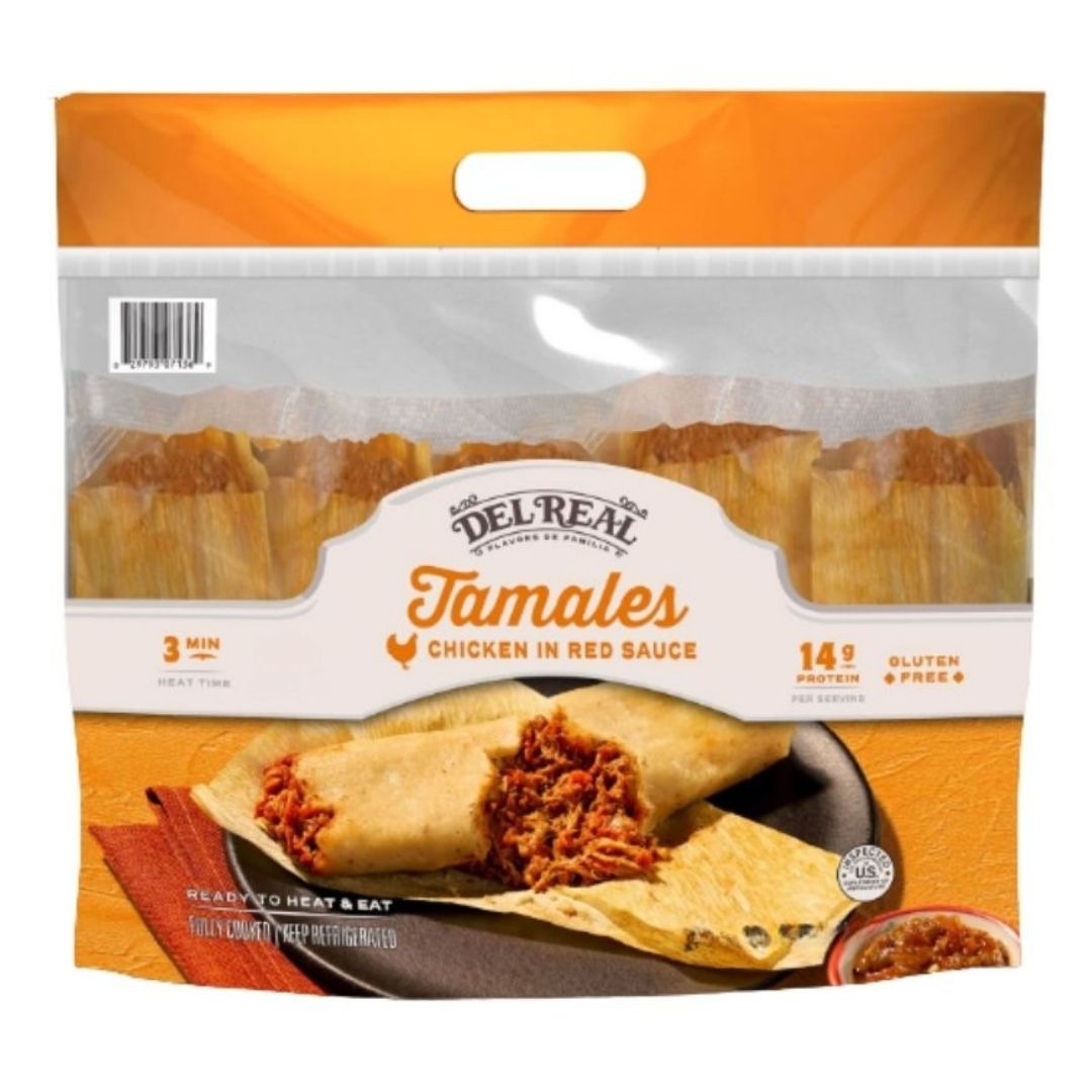 Del Real Foods Gourmet Chicken Tamales in Red Sauce - 12 ct