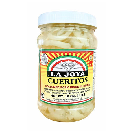 La Joya Pork Seasoned Pork Rinds in Brine - Cuerritos - 16 oz