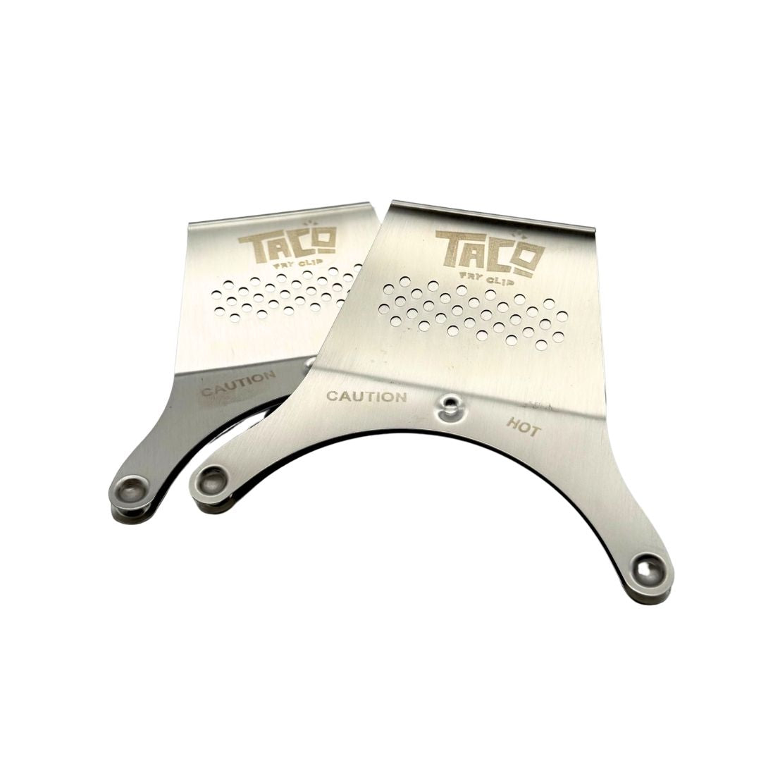 The Taco Fry Clip Stainless Steel for Crunchy Tacos 5" x 5" x 2" - 1 unit