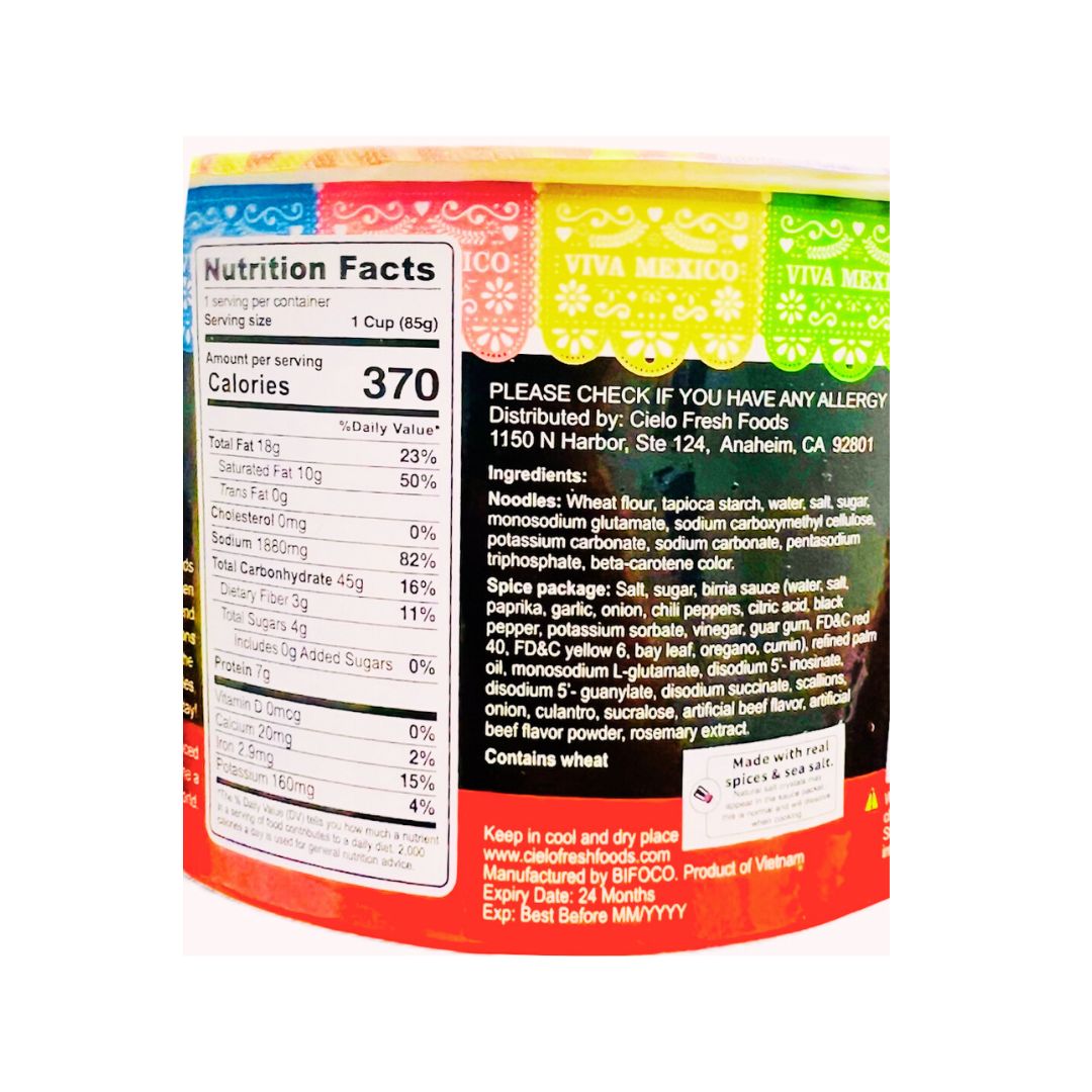 CIELO Birria Flavor Instant Ramen Noodle Soup 2.99oz (85g) - MexGrocer.com
