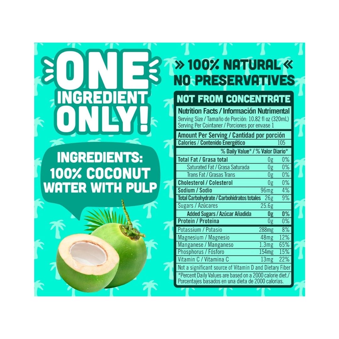 NILO Coconut Water 100 % natural No Sugar Added - 17 fl oz - MexGrocer.com