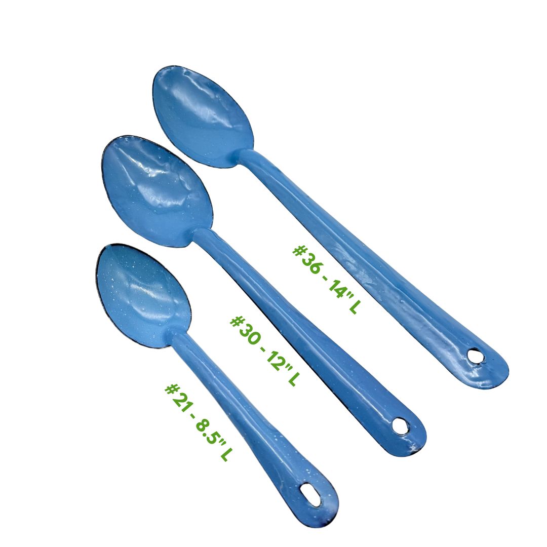 Cinsa Enamel Spoon Small | Cuchara de Peltre Chica #21 - 8.5" L - MexGrocer.com