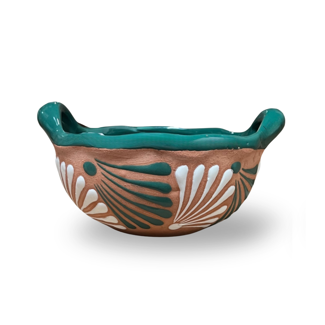 La Mexicana Salsera Bowl Engobe – Cuenco de arcilla mexicano para salsa 20 oz