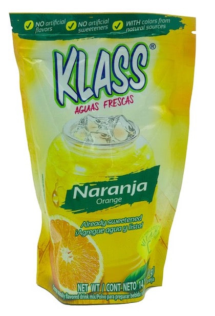 KLASS Orange (Naranja) Drink Mix-Makes 8.6 Liters - 14.1 oz