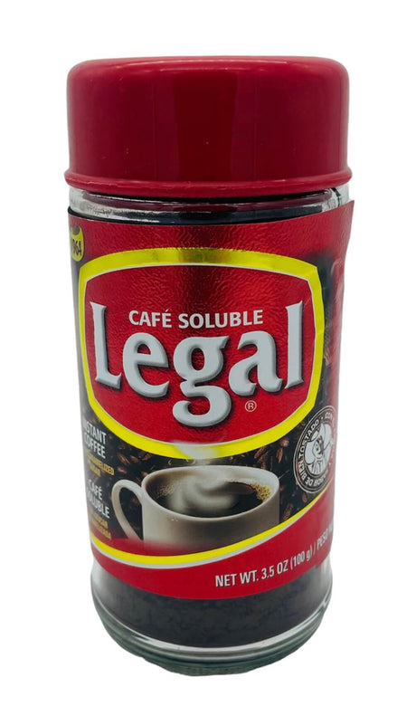 LEGAL Instant Coffee - Cafe Soluble con Azucar Caramelizada - 3.5 oz
