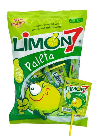 Limon 7 Lollipop Covered with Salt & Lime Powder (10.58 oz) - 30 ct