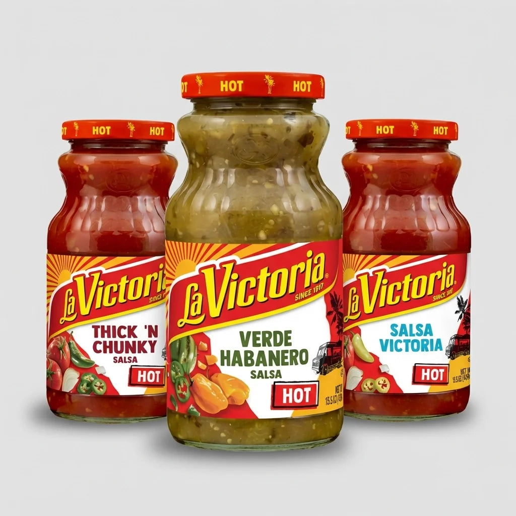 Salsa picante La Victoria (paquete variado) – 3 frascos (15.5 oz cada uno)