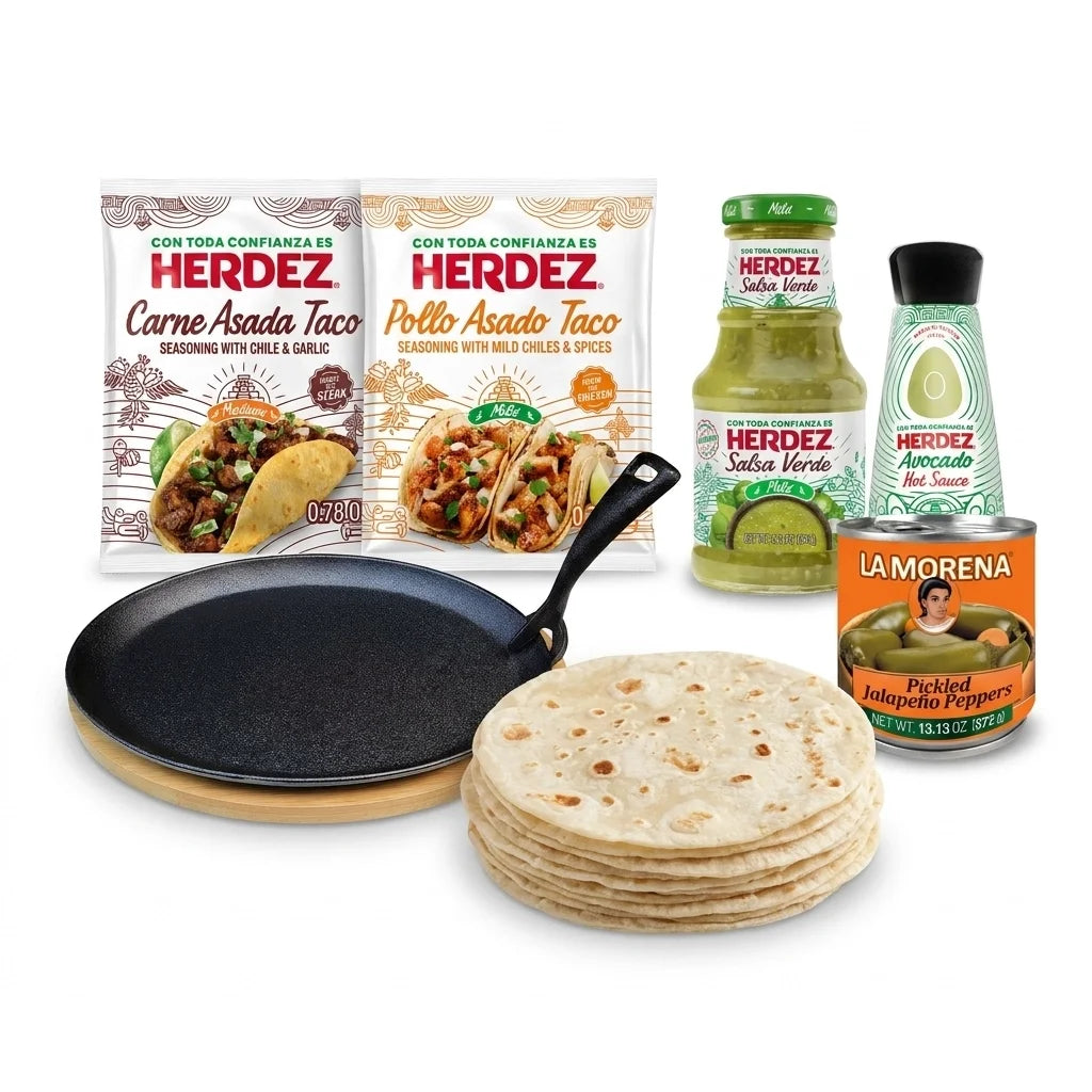 Paquete de Fajitas Mexicanas Chispeantes – Kit de Cena de Fajitas de 7 Piezas