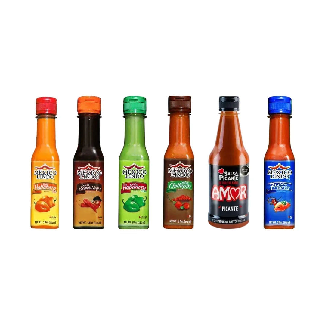 Mexico Lindo & Amor HOT SAUCE Pack – 6 Items - MexGrocer.com