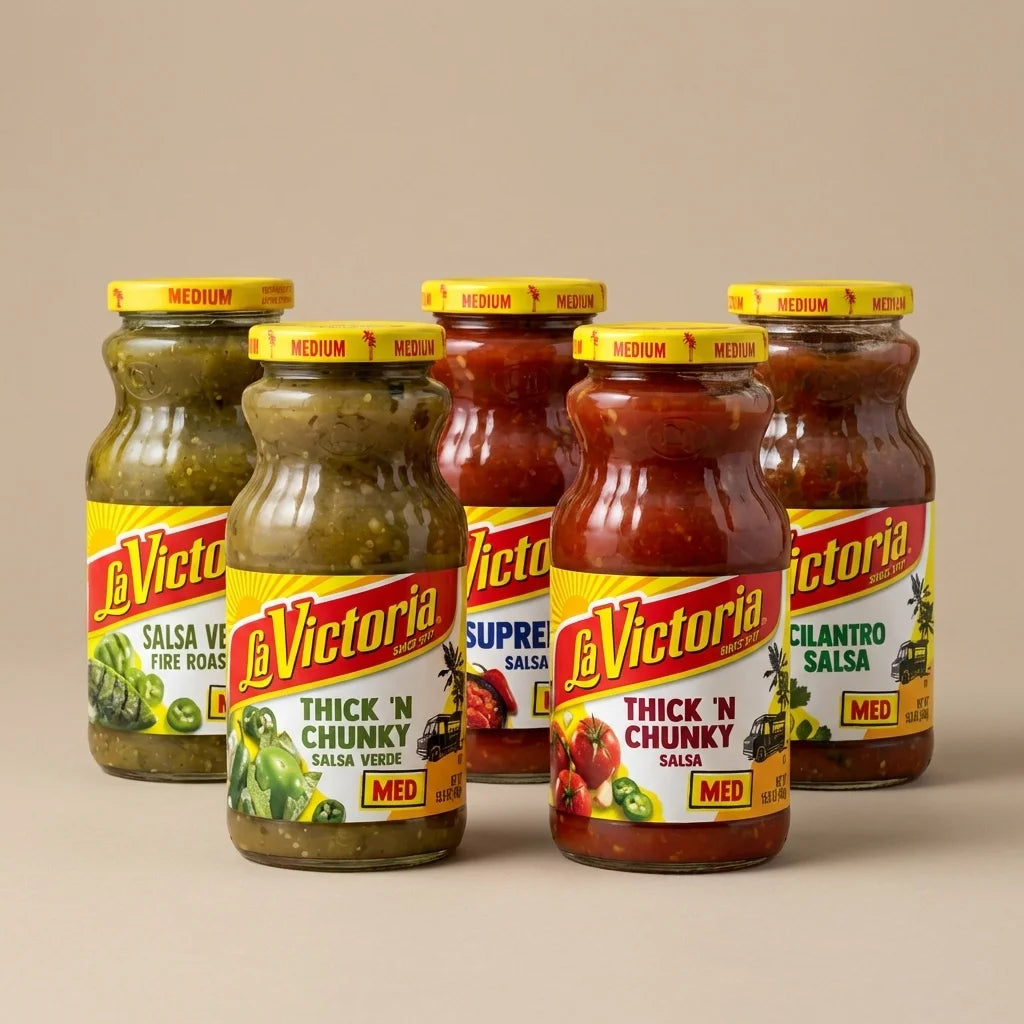 La Victoria Medium Salsa Variety Pack – 5 Jars (15.5 oz Each) - MexGrocer.com