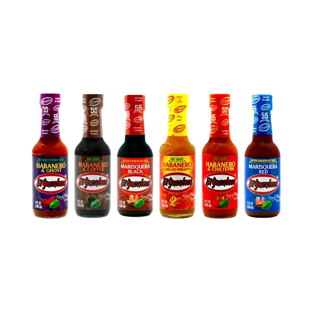 El Yucateco Deluxe Habanero Hot Sauce Variety Pack - 6 items - MexGrocer.com