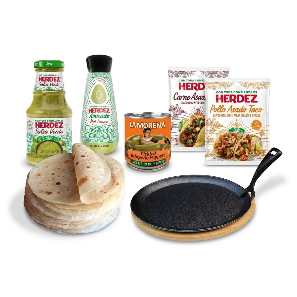 Paquete de Fajitas Mexicanas Chispeantes – Kit de Cena de Fajitas de 7 Piezas