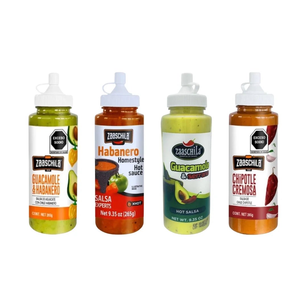 Zaaschila Hot Sauce Variety Pack – 4 Pack (9.35 oz each) - MexGrocer.com