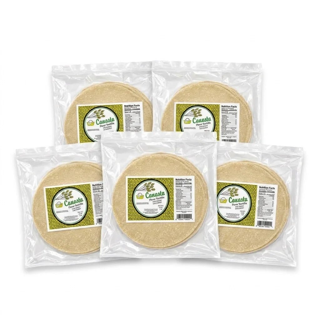 Canasta Uncooked Flour Tortillas Original Lard Base 9" – 5 Pack