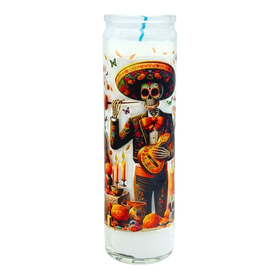 Dúo de Velas Catrina y Catrin – Día de Muertos – 8"