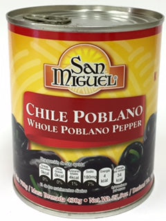 Whole Poblano Peppers - Chiles Poblanos San Miguel - 27.5 oz