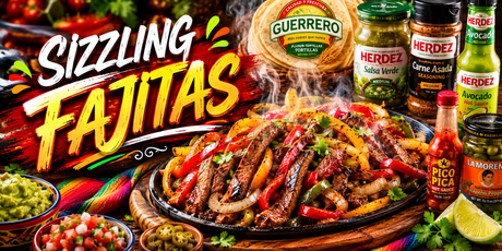 Sizzling Mexican Fajitas Recipe with Steak or Chicken