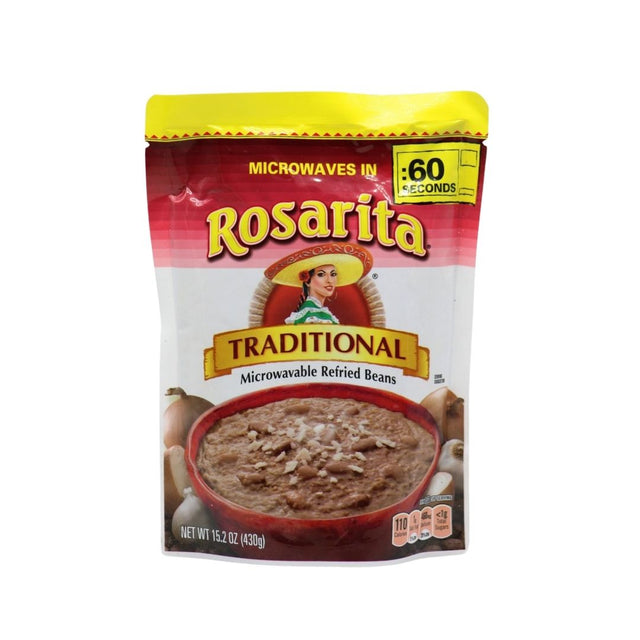 Rosarita Refried Beans Traditional Microwavable Pouch - 15.2 oz