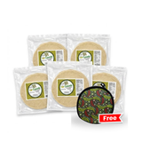 Canasta Uncooked Flour Tortillas  Lard Base – 5 Pack Bundle +  Free Warmer