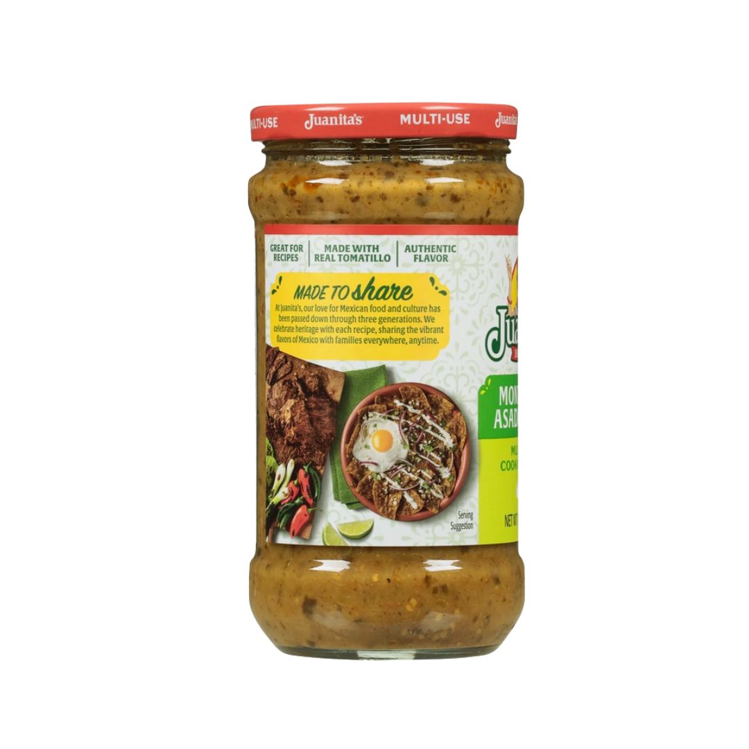 Juanita's Monterrey Asada Verde Multi-Use Cooking Sauce Medium – 16 oz Jar
