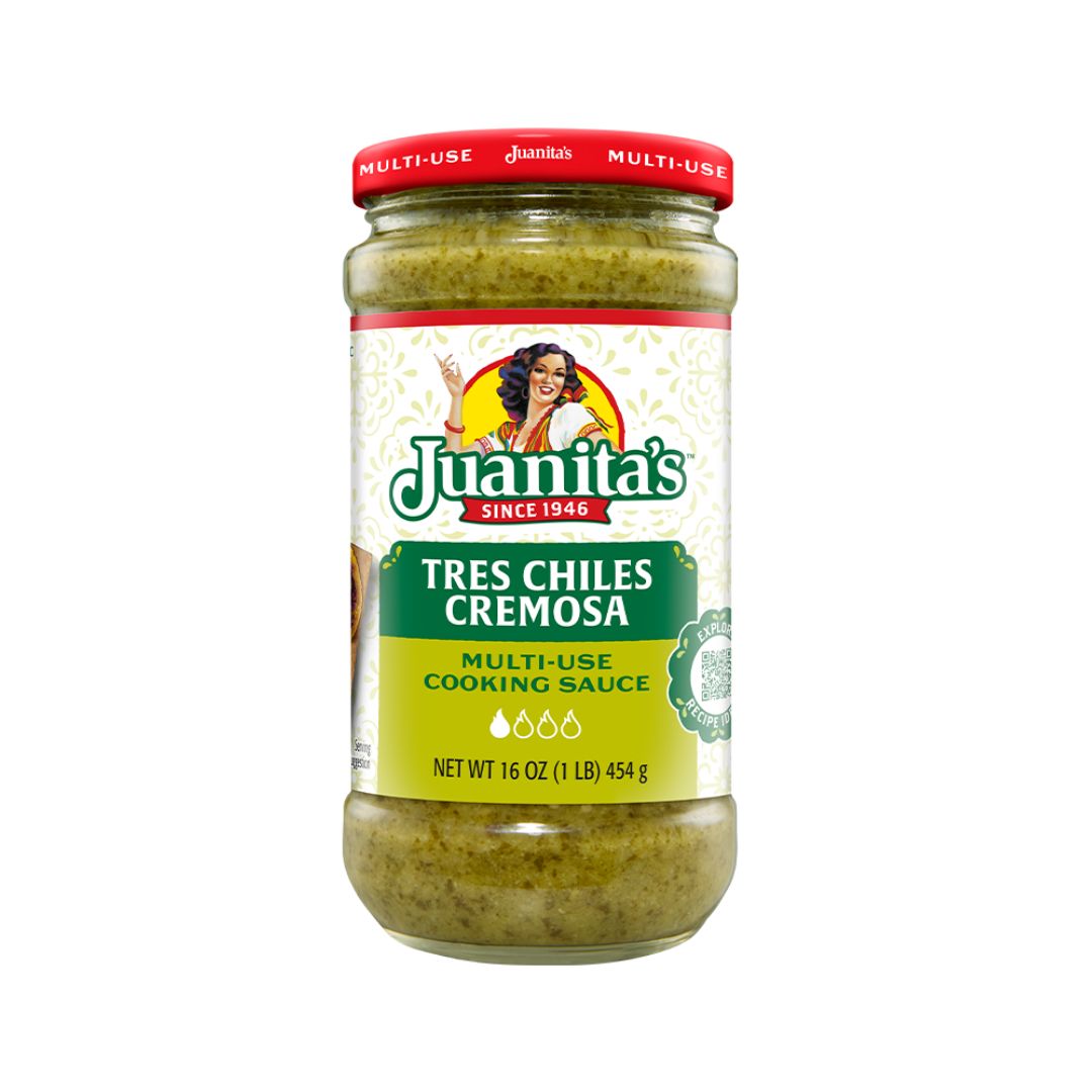 Juanita's Foods Tres Chiles Cremosa Mild Multi-Use Cooking Sauce – 16 oz