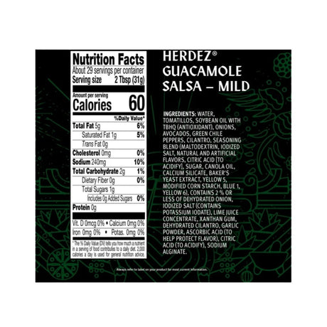 Herdez Guacamole Salsa Mild – 32 oz Jug (Foodservice Size)