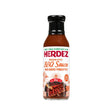 Herdez Mexican-style BBQ sauce bottle on a white background