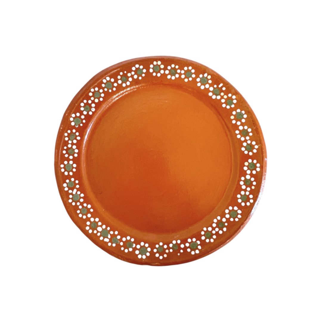 Clay Round Plate 10" – Plato Redondo de Barro – Plato Mexicano Hecho a Mano