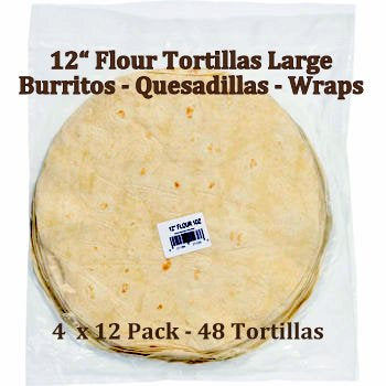 12" Flour Tortillas for Burritos, Quesadillas, Wraps by Romero's - 12 ct