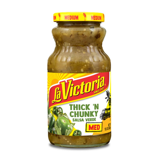 La Victoria Salsa Verde Thick n' Chunky - Medium - 15.5 oz