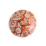 Mexican Clay Bean Pot with Lid 4 Liters – Olla de Barro Floral Engobe Design