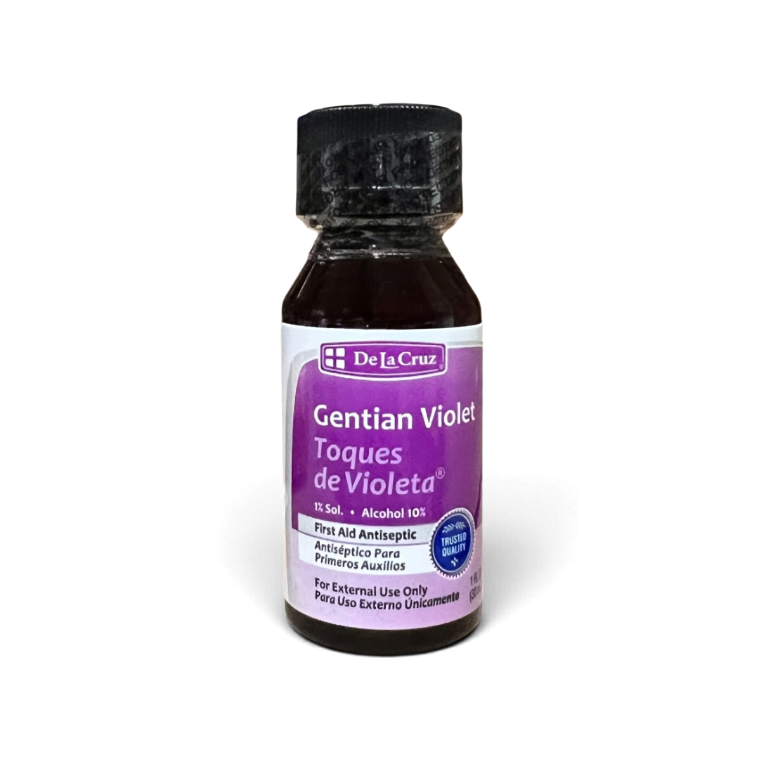 De La Cruz Gentian Violet 1% Topical Solution – Toques Violeta 1 oz
