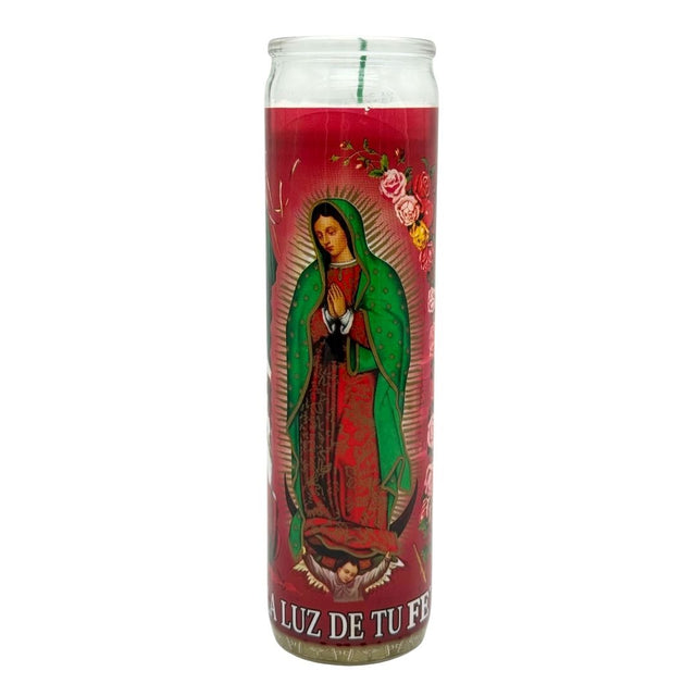 Our Lady of Guadalupe White Candle 8" - 1 unit