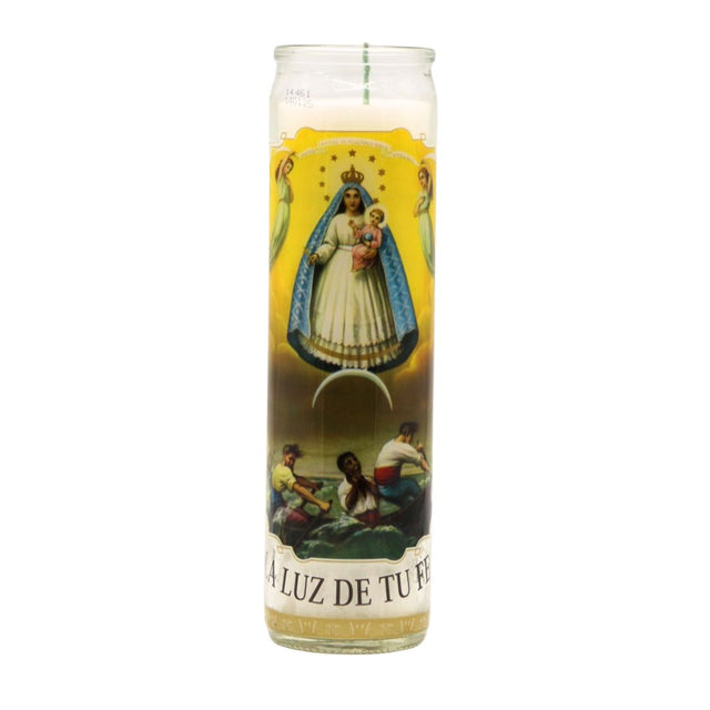 Virgen Caridad del Cobre - 8" White Candle