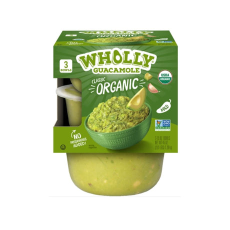 Wholly Guacamole Classic Organic Mild (3 bowls) - 15 oz