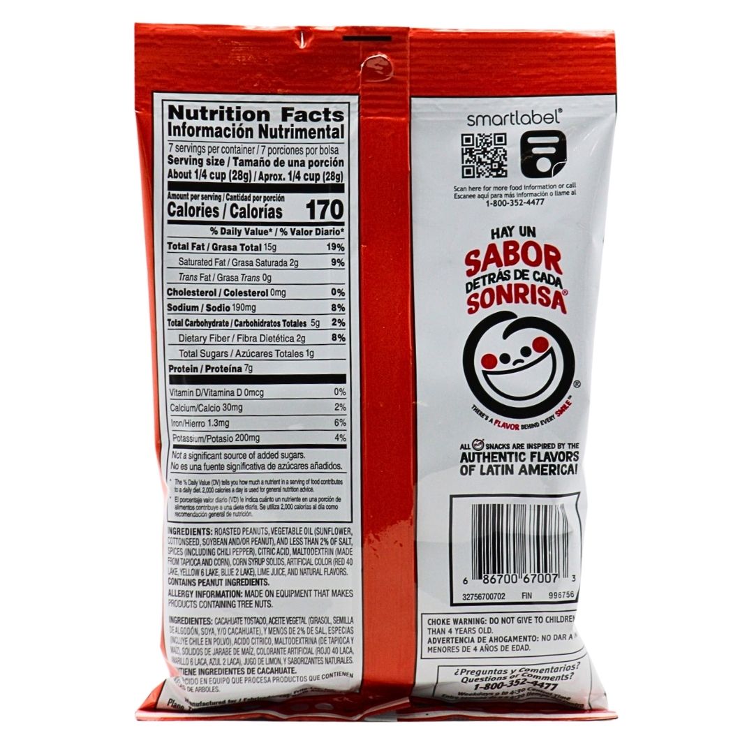 Sabritas Chile and Lime Peanuts - Cacahuates - 7 oz