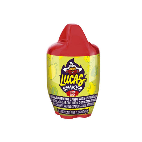 Lucas BomVaso Lemon Hot Candy with Chewing Gum – Mexican Candy 10 ct