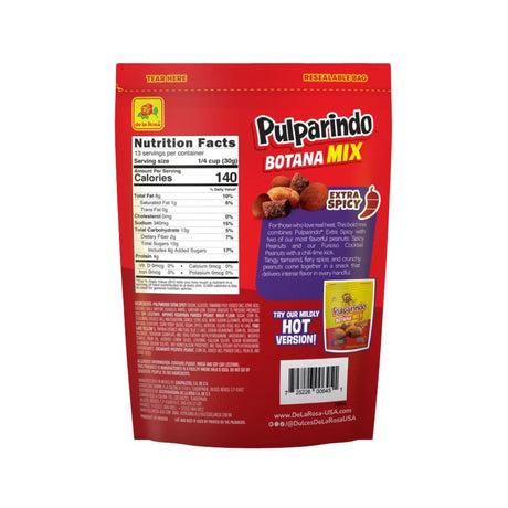 Pulparindo Botana Mix with Pulparindo Bites – Extra Spicy Peanut Snack 14.1 oz