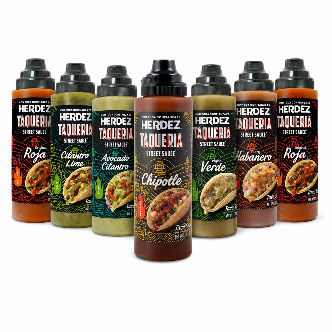 Herdez Taqueria Sauce Variety Pack – 6 Mexican Salsa Bottles