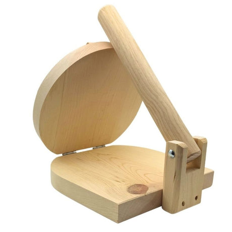 Round Wood Tortilla Press Tortilladora de Madera Redonda / Burrito Size