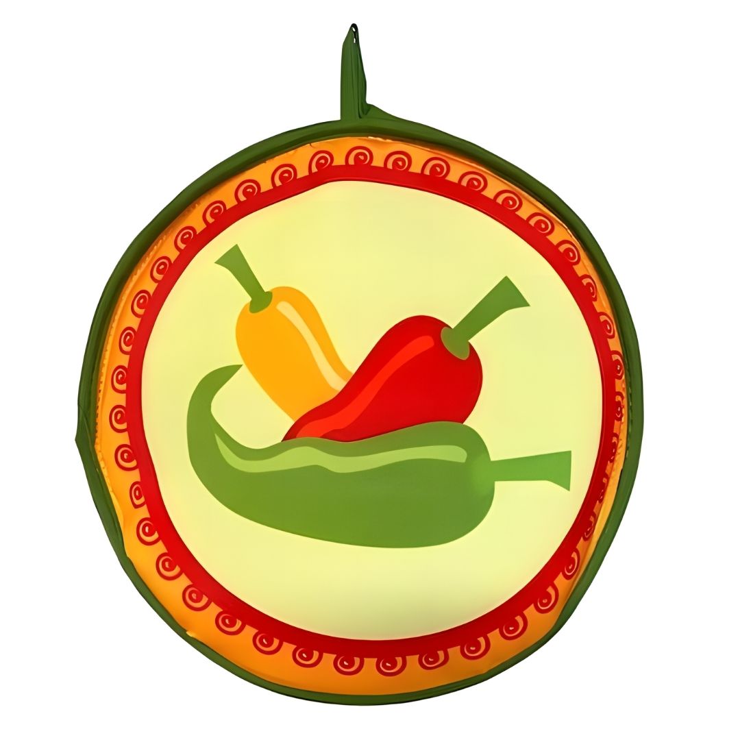 Tortilla Warmer 3 Chile Peppers Design by La Tortilla Oven