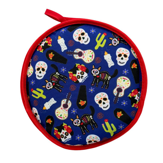 Skulls - Cactus Multi Color - Day of The Dead - La Tortilla Oven Fabric Warmer