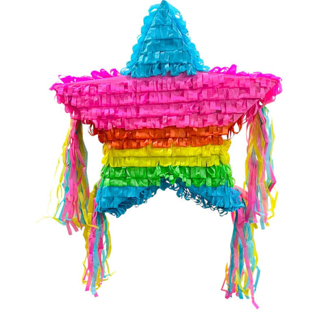 Multicolor Rainbow Star Party Piñata – Traditional Mexican Fiesta Decoration - 1 unit